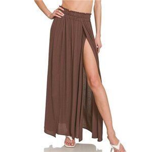 Zenana Woven Crinkle Gauze Long Skirts